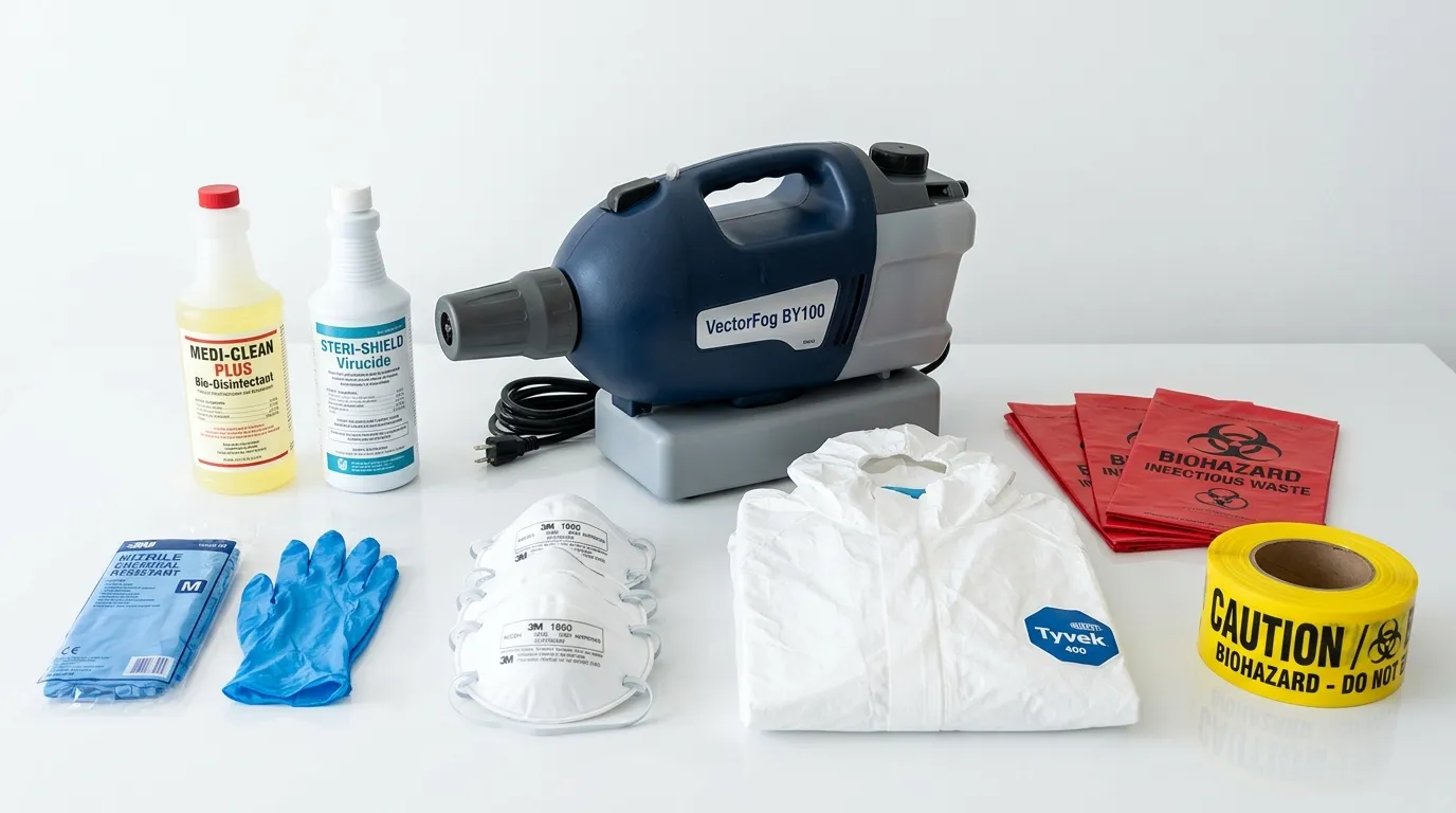 Professional biohazard remediation crew working in Keene